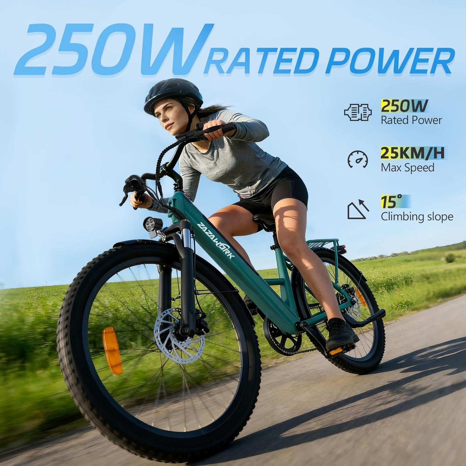 Electric Bike For Adults 36v17.5ah Removable Battery 250w Motor Ebike Lockable Spring Suspension Mechanical Disc Brakes E Bikes For Men 7-Speed Electric Bikes 26-Inch Tires - Image 2
