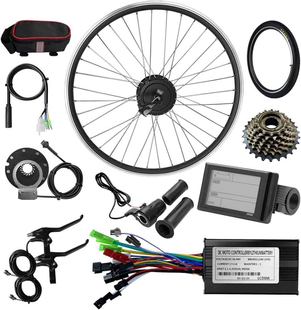 36V/48V MXUS 250W Rear wheel Electric Bikes Conversion Kit Hub Motor, Waterproof Cable,legal Motor,E-bike Cycling Hub with Controller,Bike Bicycle Conversion Kit 7-speed Cassette,SW900 Screen