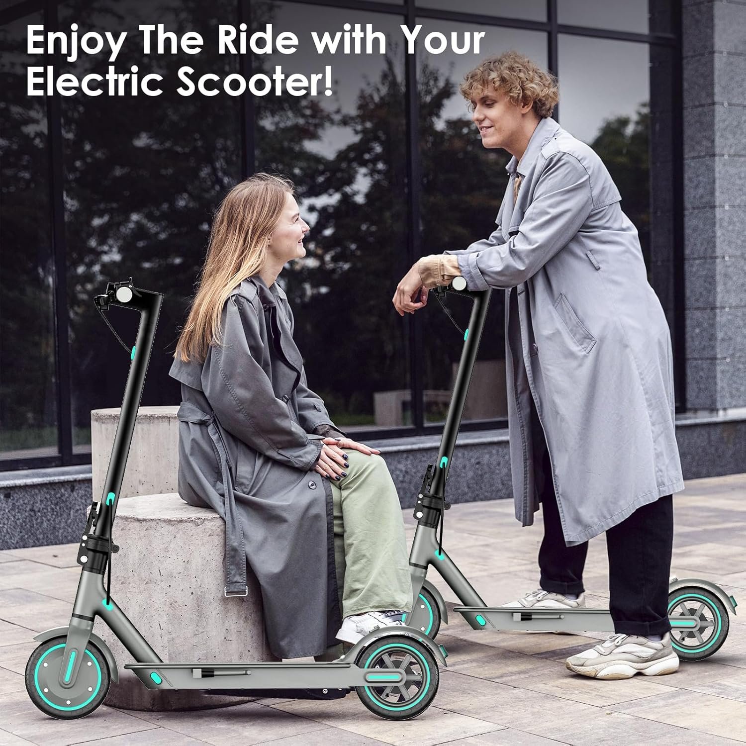 Electric Scooter for Adults,8.5”/10” Solid Tires,UP to 25KM/H,350W Powerful Motor,35/45KM Range with Braking System,Foldable Lightweight Electric Scooter,Max Load 120KG,App Control - Image 6