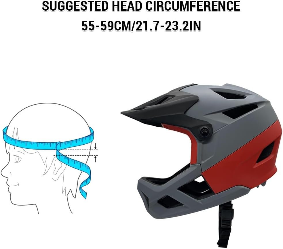 Lixada Full Face Bike Helmet for Men Women Road Bike Helmet Lightweight Adjustable Bicycle Helmet 55-59CM - Image 2