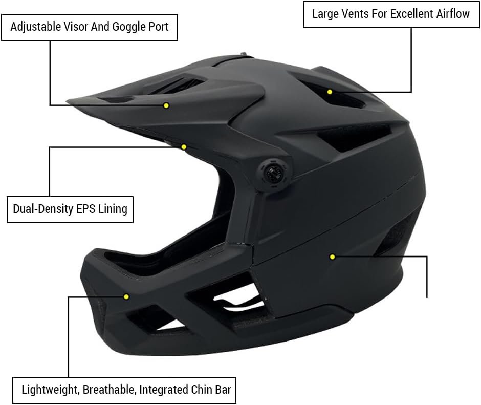 Lixada Full Face Bike Helmet for Men Women Road Bike Helmet Lightweight Adjustable Bicycle Helmet 55-59CM - Image 3