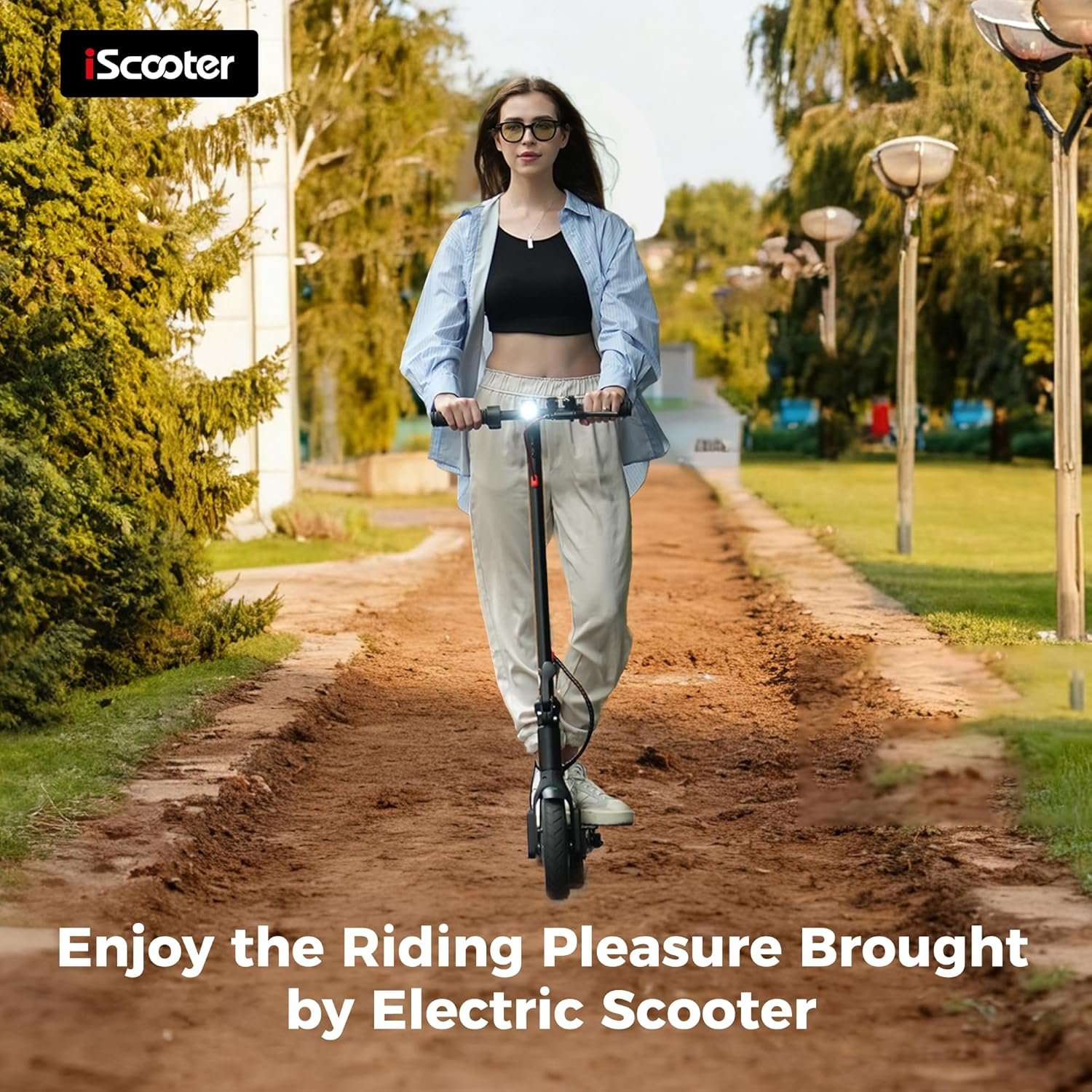 Electric Scooter,34KM Range 350W Motor Electric Scooter Adults with 8.5" Pneumatic Tires,42V 7.8Ah Battery,3 Speed Modes,Rear Disc + Electronic Brakes,120KG Load, APP Control - Image 8