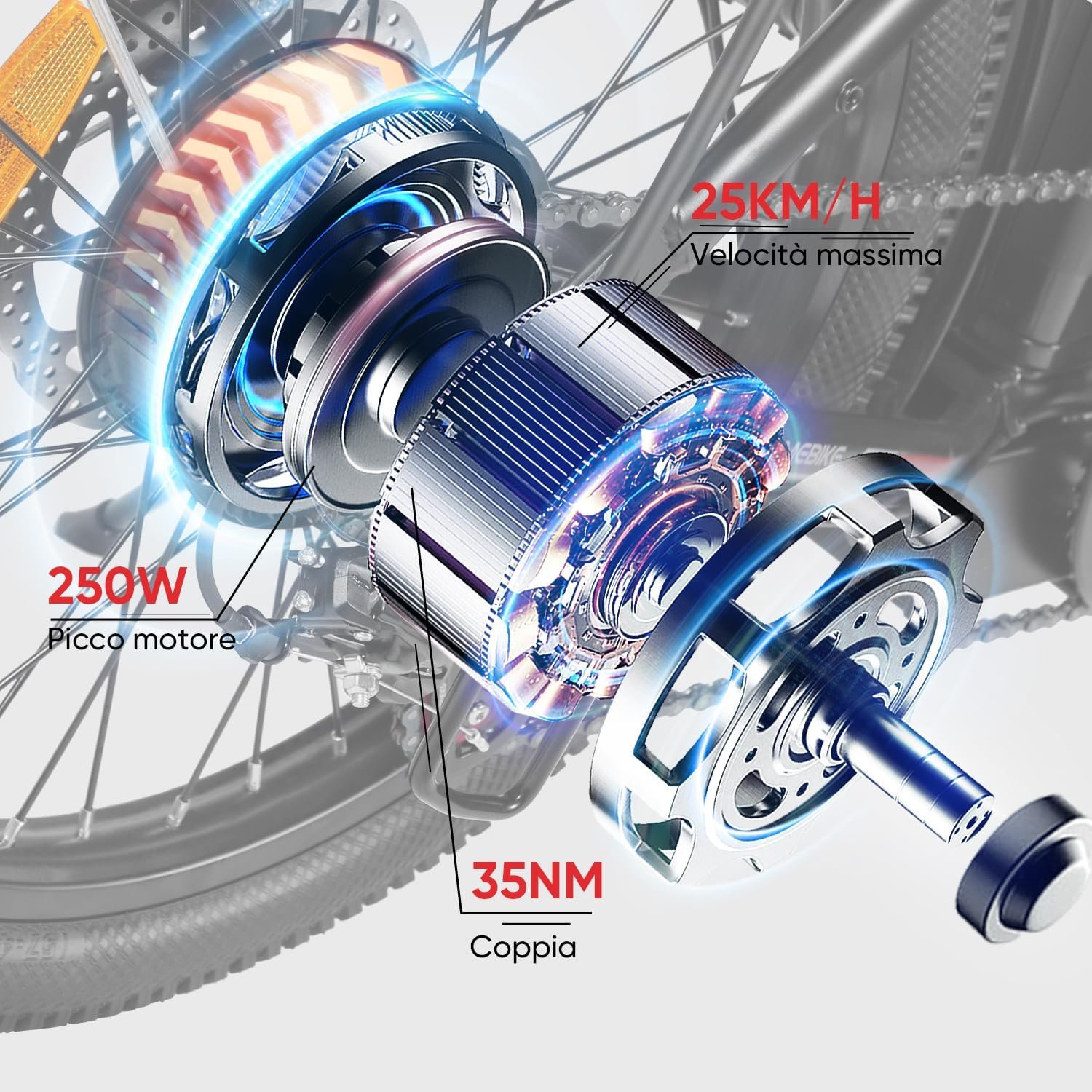 SAMEBIKE Foldable Electric Bike for Adults,20" Fat Tire Ebike with 7 Speed, Max Range 110KM, Dual Shock Absorber, E-bike for Commuting and Off-Road Adventures - Image 4