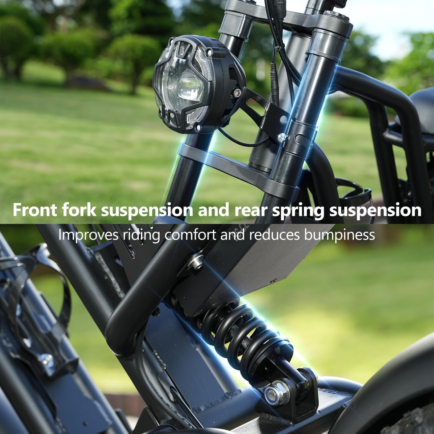 Kanpe 20" * 4" Electric Bikes for Adults,Hidoes B6 Road Bike Electric Mountain Bike with 48V 15.6Ah Removable Battery, 80KM Range,7-Speed,LCD Display,Fat Tyre E-bike with Dual Suspension - Image 6