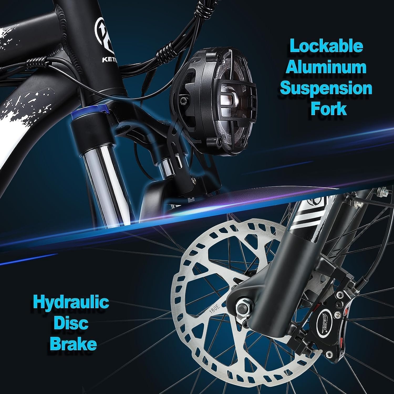 Electric Bike for Adult,Ebike with 48V 20AH Removable Battery, 70-110KM Long Range Electric Bike with Phone mount, 26" x4.0" All-Terrain Tires, Fat Tire Ebike Hydraulic Suspension 21-Speed - Image 7