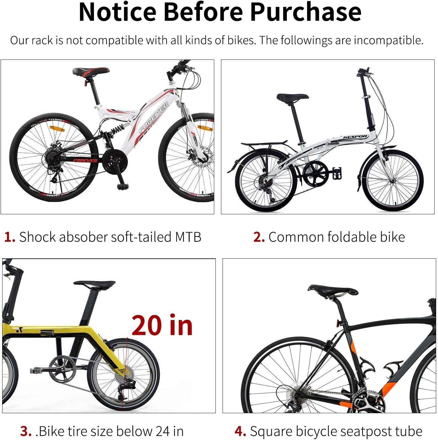 West Biking Rear Bike Rack - Adjustable Pannier Rack, 50 KG Load Capacity, Aluminum Alloy Luggage Carrier With Reflector for Cycling and Commuting - Image 5