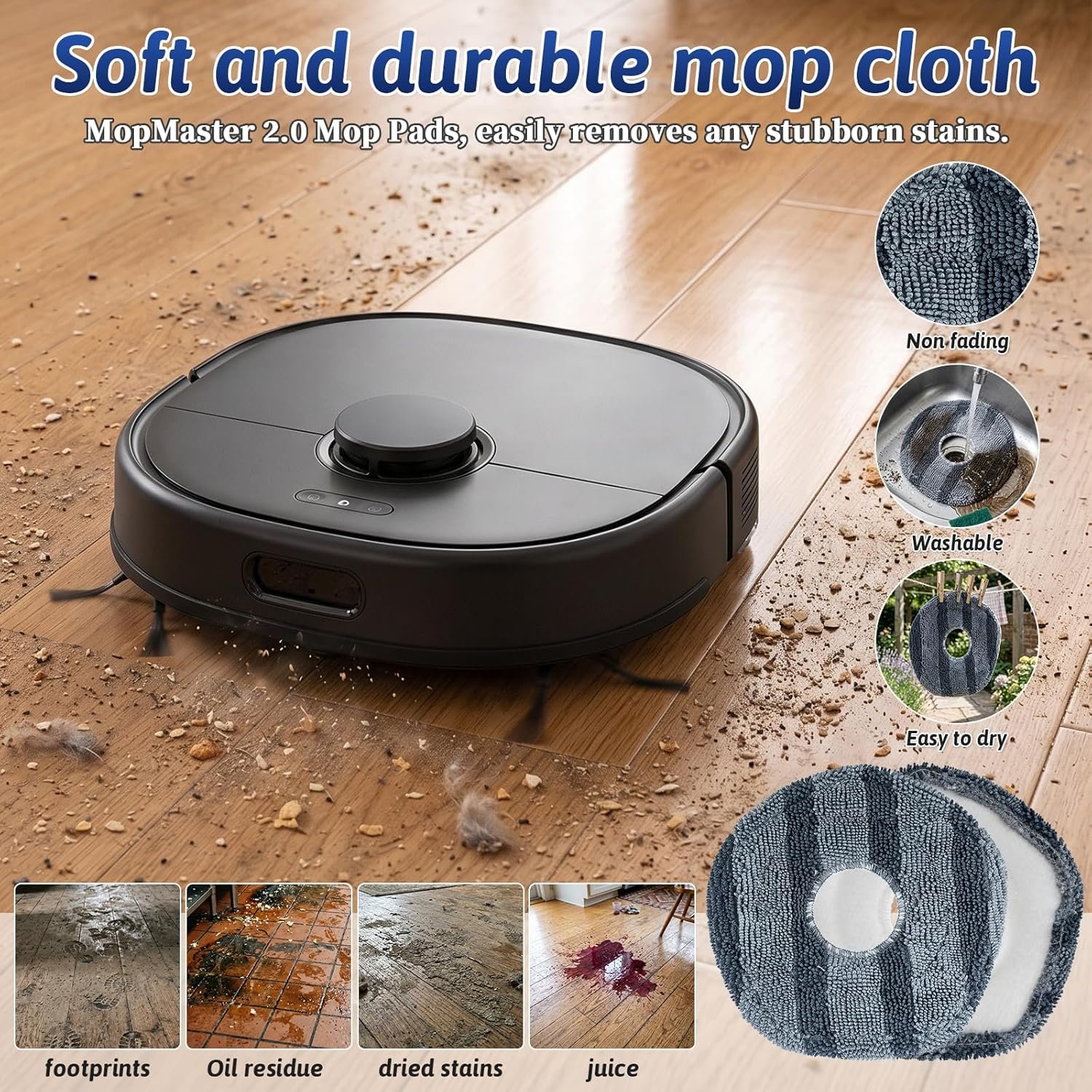 X10 Pro Omni Accessories for Eufy X10 Pro Omni Vacuum for Eufy Mop Pads - X10 Pro Omni Dust Bags x 8, Main Brush x 2, HEPA Filter x 4, Mop Pads x 4, Side Brushes x 4, 1 Cleaning Brush, 1 Screwdriver - Image 3