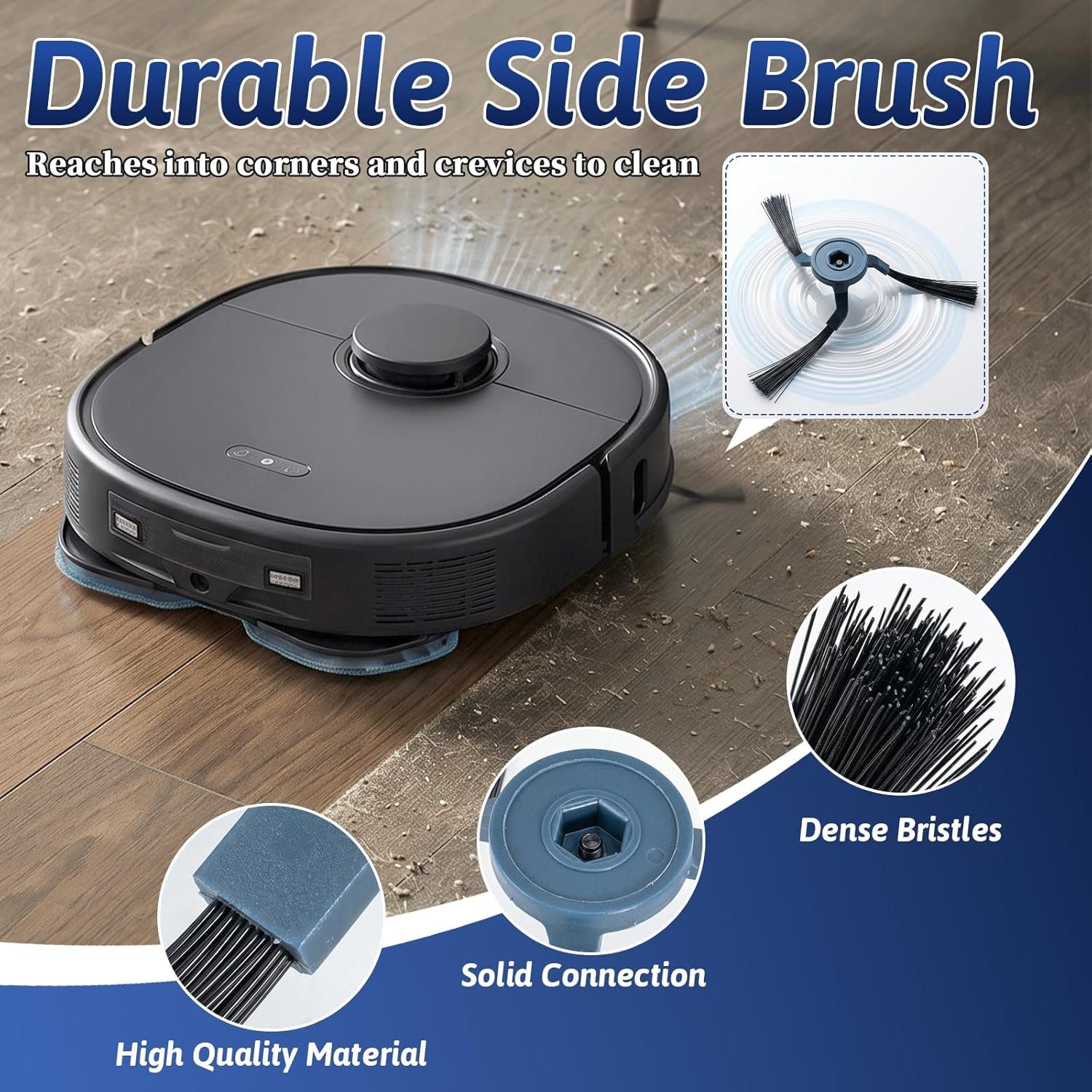 X10 Pro Omni Accessories for Eufy X10 Pro Omni Vacuum for Eufy Mop Pads - X10 Pro Omni Dust Bags x 8, Main Brush x 2, HEPA Filter x 4, Mop Pads x 4, Side Brushes x 4, 1 Cleaning Brush, 1 Screwdriver - Image 4