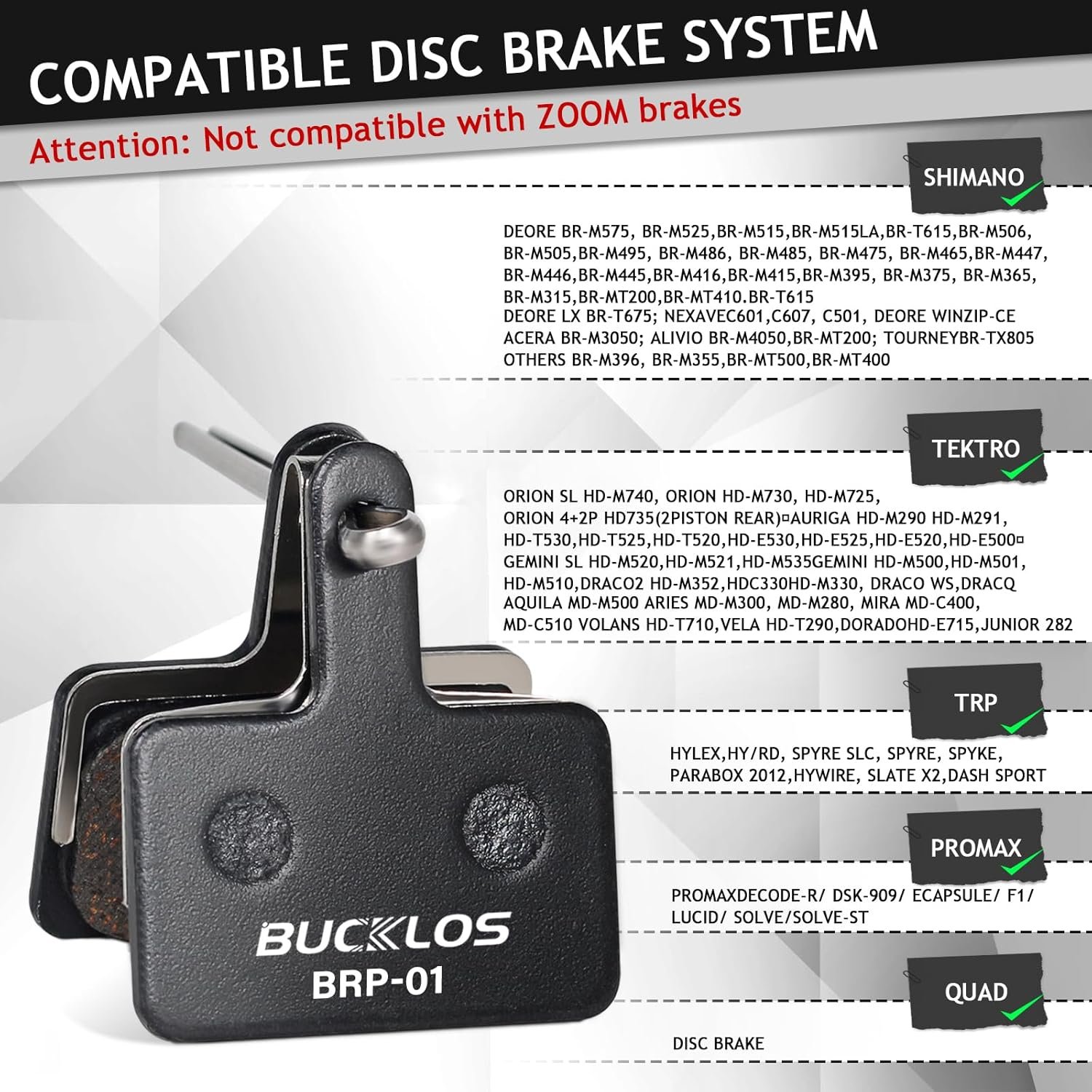 Bike Brake Pads 2 Pairs/4 Pairs for TRP Tektro Shimano MT200 Deore Br-M575 M525 M515 T615 T675 M505 M495 M486 M485 M475,Disc Brakes Pads for Bicycle Mountain/Electric/Road/MTB - Image 2