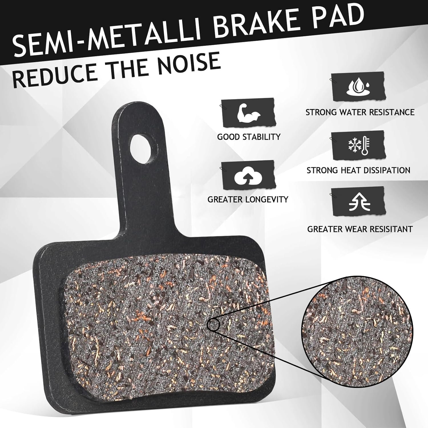 Bike Brake Pads 2 Pairs/4 Pairs for TRP Tektro Shimano MT200 Deore Br-M575 M525 M515 T615 T675 M505 M495 M486 M485 M475,Disc Brakes Pads for Bicycle Mountain/Electric/Road/MTB - Image 3