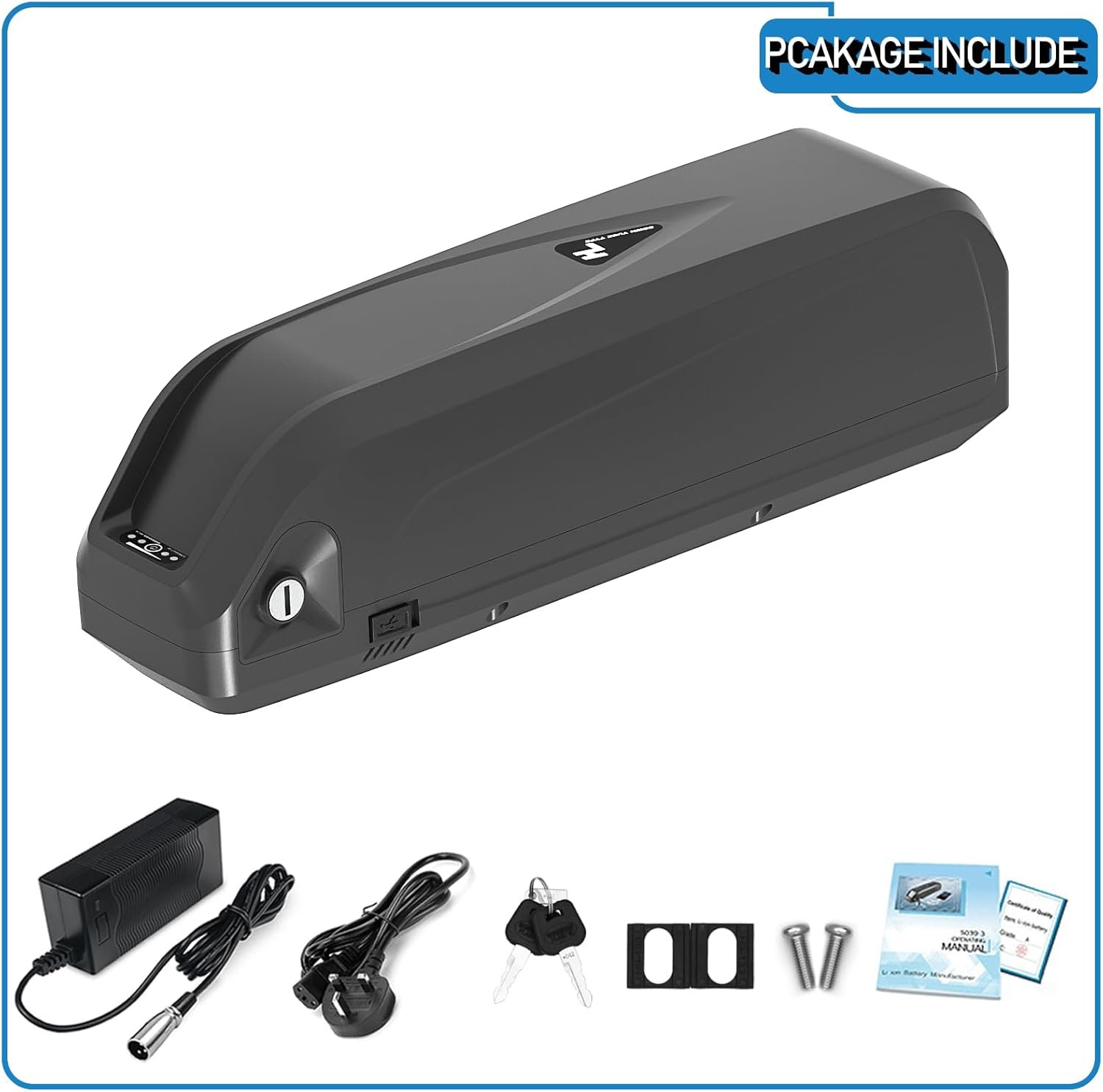 48V Down-tube Ebike Battery, 13Ah Long Range Electric Bicycle Bike Lithium Battery for 200W-1000W Motor (HL03/ 48V 13Ah) - Image 6