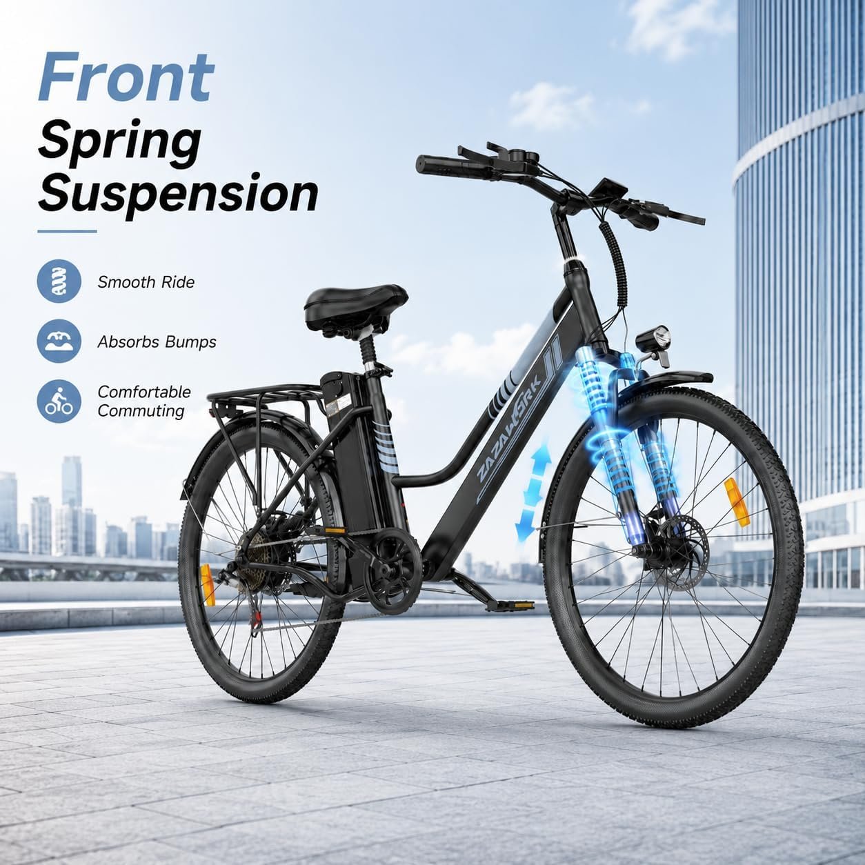 Electric Bike for Adults, 250W Rear Motor Electric Bicycle with 36V 20AH Battery, 80-120km Long Range, 7-Speed & 3 Riding Modes, 25km/h Electric Hybrid Bike for Men Women City Commute - Image 6