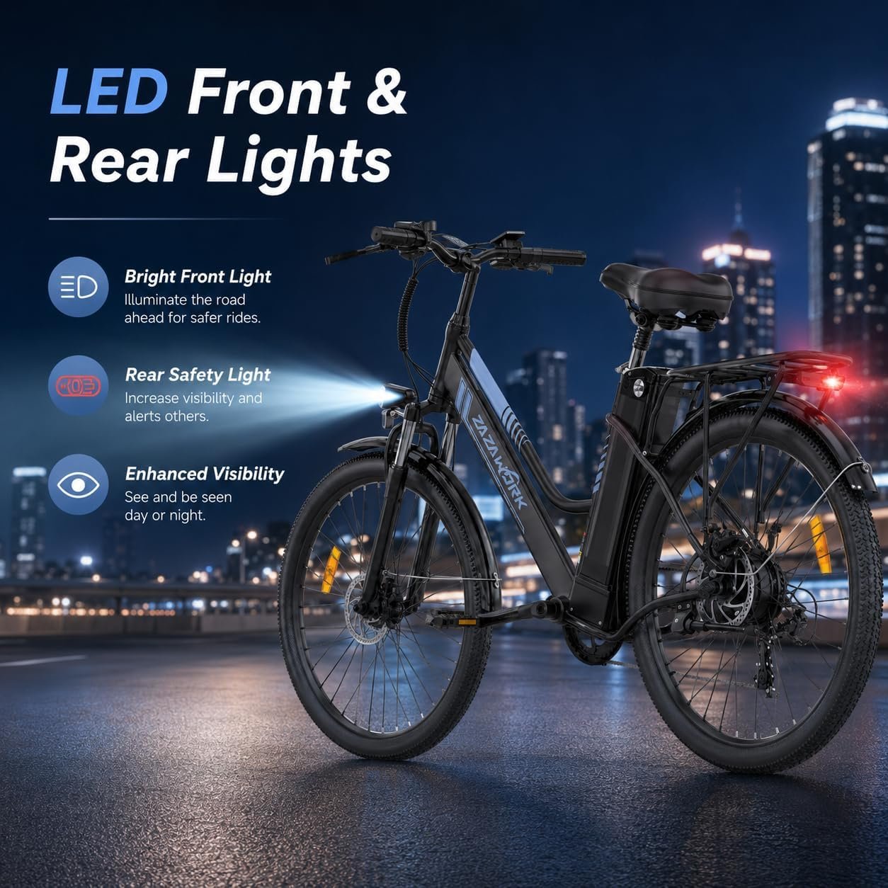 Electric Bike for Adults, 250W Rear Motor Electric Bicycle with 36V 20AH Battery, 80-120km Long Range, 7-Speed & 3 Riding Modes, 25km/h Electric Hybrid Bike for Men Women City Commute - Image 9