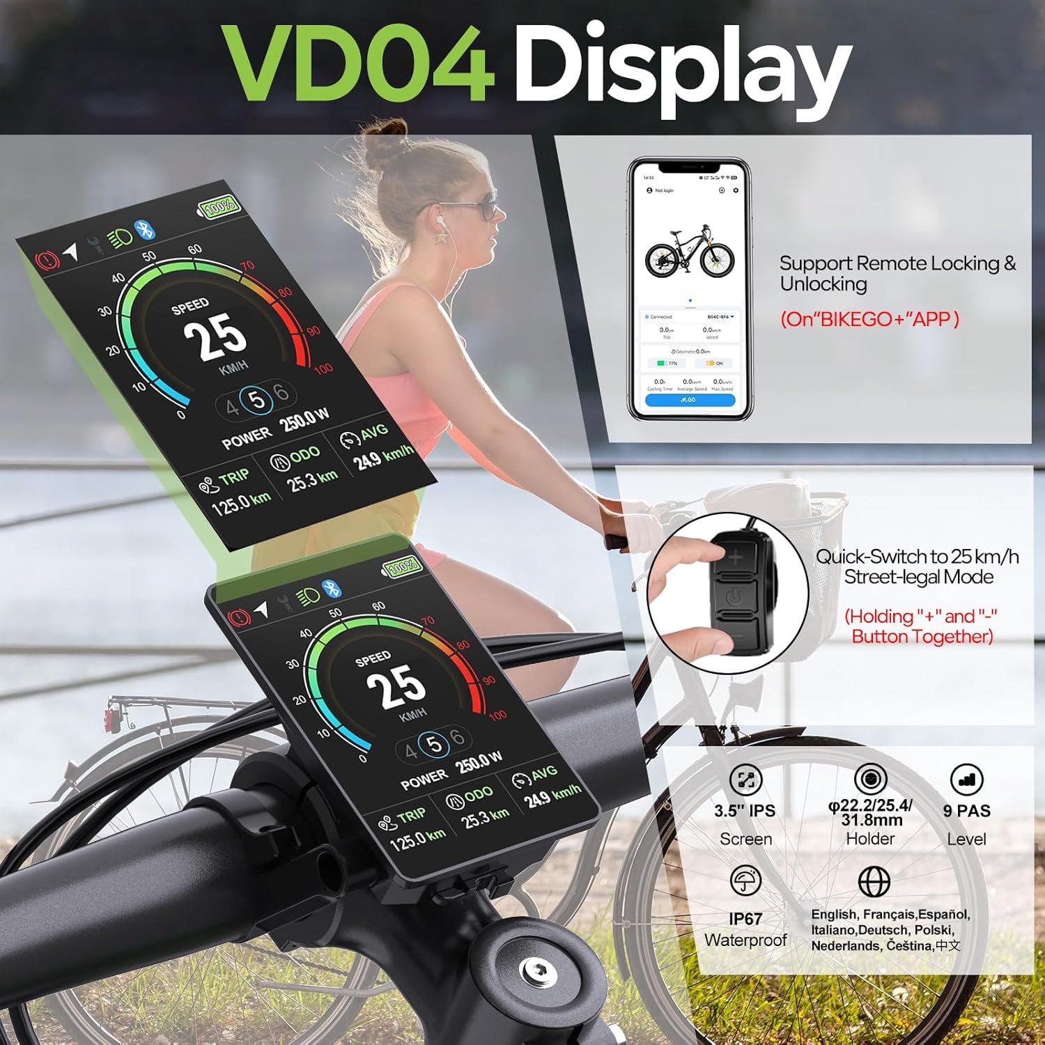 36V 250W Electric Bike Conversion Kit – Rear Hub Brushless Motor EBike Conversion Kit for 26" 27.5" 28" 29" 700C with Upgraded Controller, Optional Display & PAS Sensor for MTB (No Battery) - Image 6