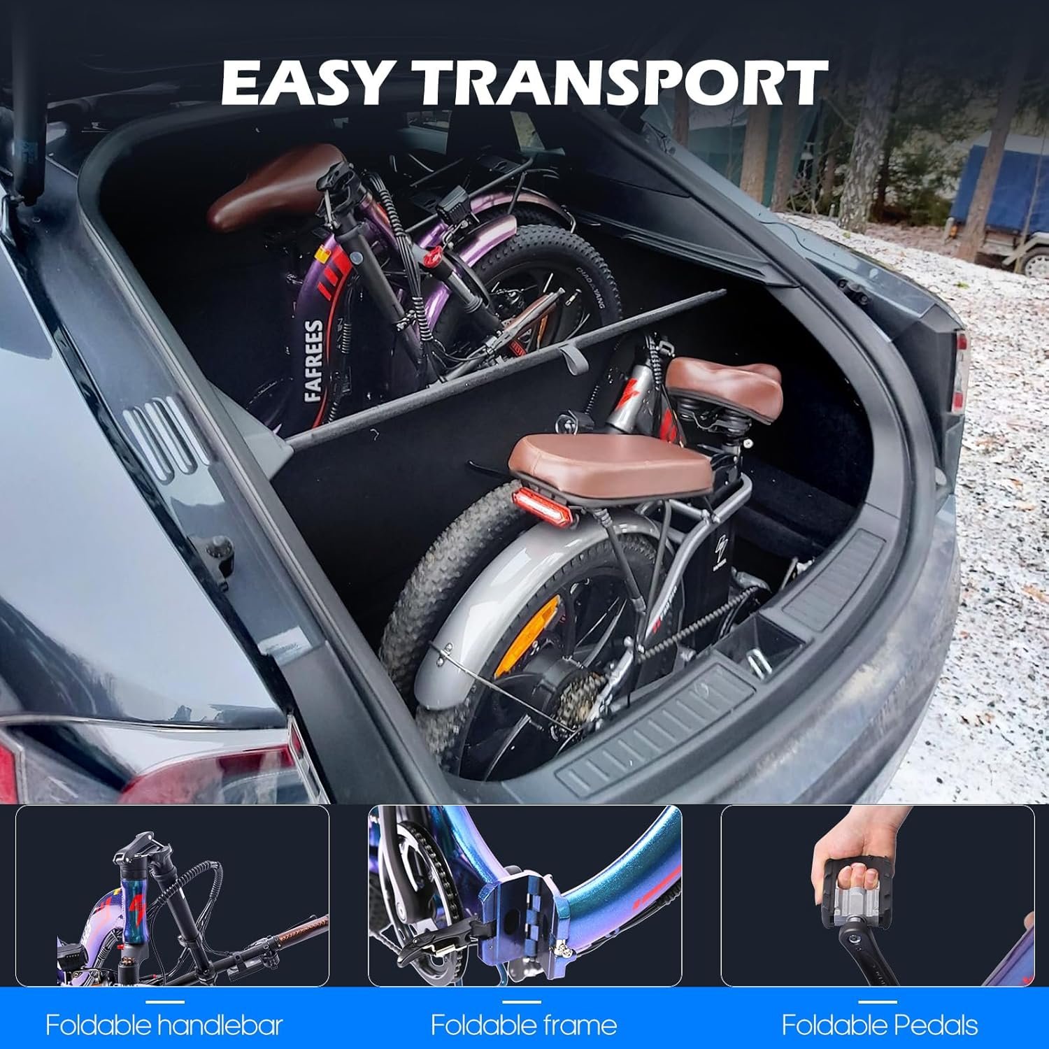 Fafrees F20 PRO Electric Bike, 20 * 3.0 INCHES Fat Tyers Folding City E-Bike, 120-150KM Range 36V 18Ah Removable Battery, 250W 25KM/H Max 7 Speed - Image 8