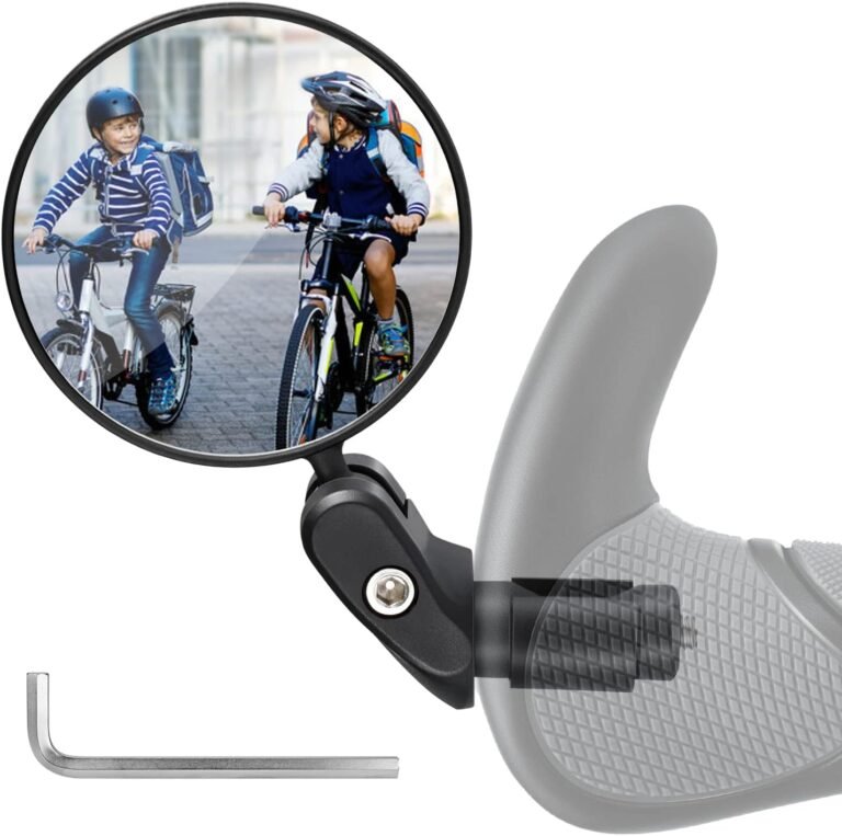 1pcs Bike Mirror for Handlebars, 360° Rotatable Bicycle Rear View Mirror, Wide Angle Convex Bike Mirror, Secure Bar End Mirror for Road Bike & Daily Commuting