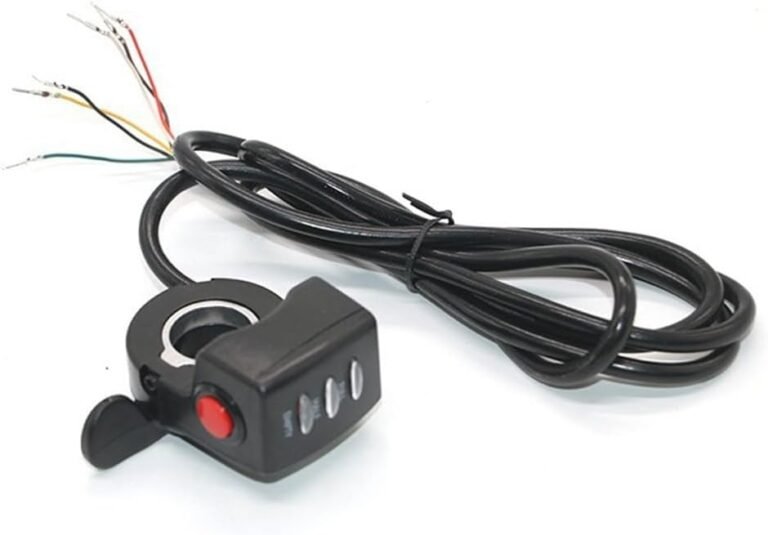 24V-48V Electric Bike Scooter Speed Control LED Thumb Throttle with for battery Indicator Self-Lock Switch for E-bike 6 Pin Connector(36V)