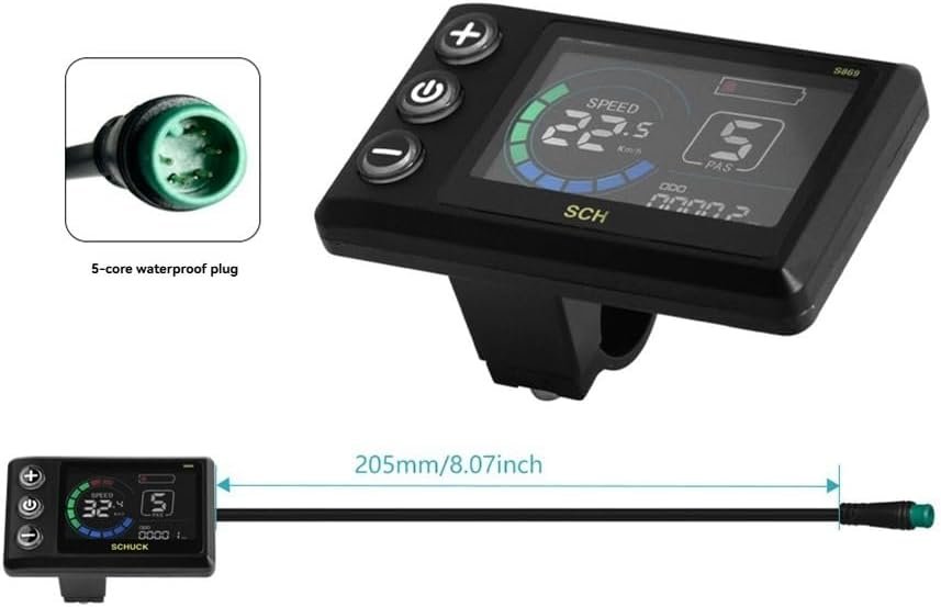 S869 Electric Bicycle LCD Display 24V-72V Electric Scooter LCD Color Meter for Mountain Bike LCD Meter Waterproof 5PIN - Image 6
