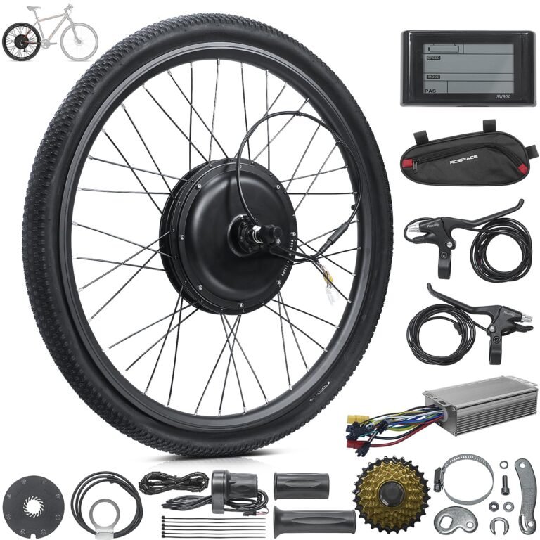 48V 29inch Rear Wheel E-Bike Conversion Kit, Electric Bicycle Motor Kit with LCD Display & PAS, Programmable Brushless Gearless Hub Motor