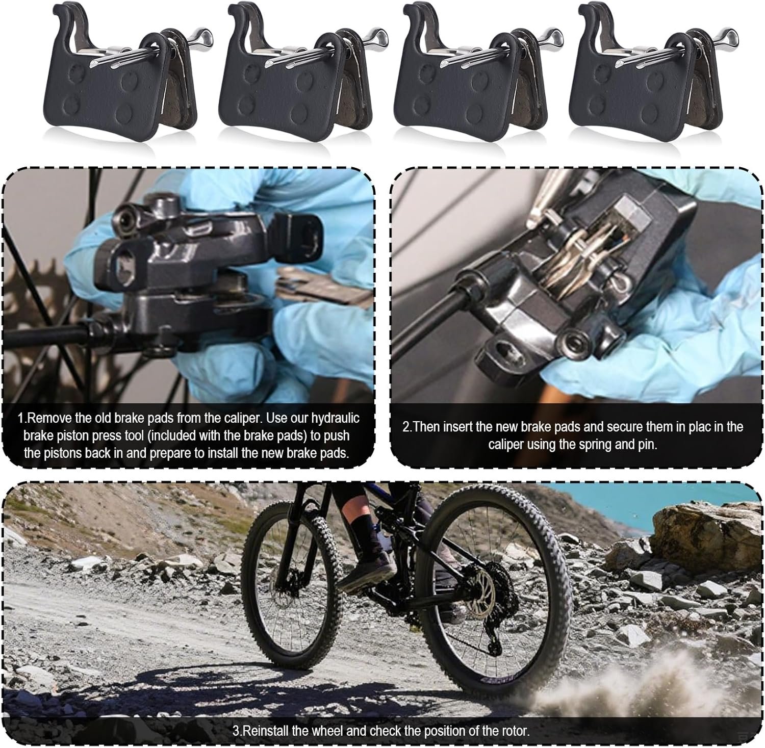 4pcs Bike Brake Pads