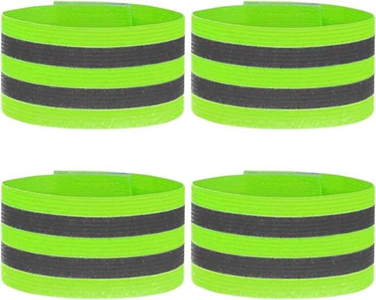 4Pcs Reflective Armbands, Running Safety Gear Wristbands, High Visibility Safety Reflective Bike Ankle Bands Reflector Armband Gear, Adjustable Armband Reflective-Strips for Night Sports & Dog Walking