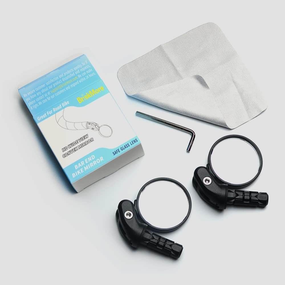 BriskMore Bike Mirrors, HD Glass Convex Lens Bicycle Rearview Mirror, 2PCS Safe Cycling Rear View Mirror - Image 6