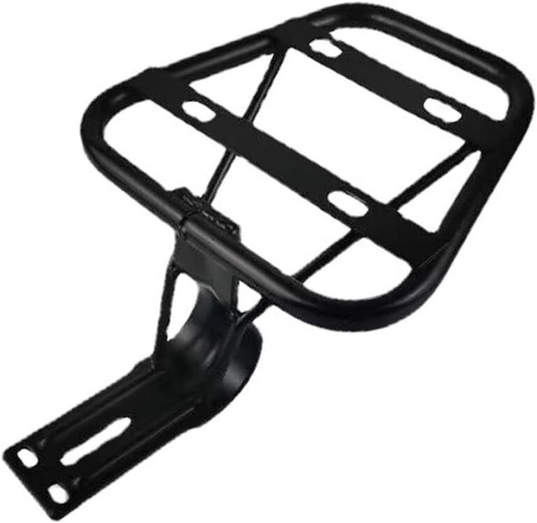 BlissfulAbode Bicycle Rear Rack Electric Bike Cargo Carrier Heavy Duty Steel Frame Mount Luggage Holder Storage Shelf Support Stand For Mountain Road Commuter E-Bikes Black 24.5x18.5x16.5CM