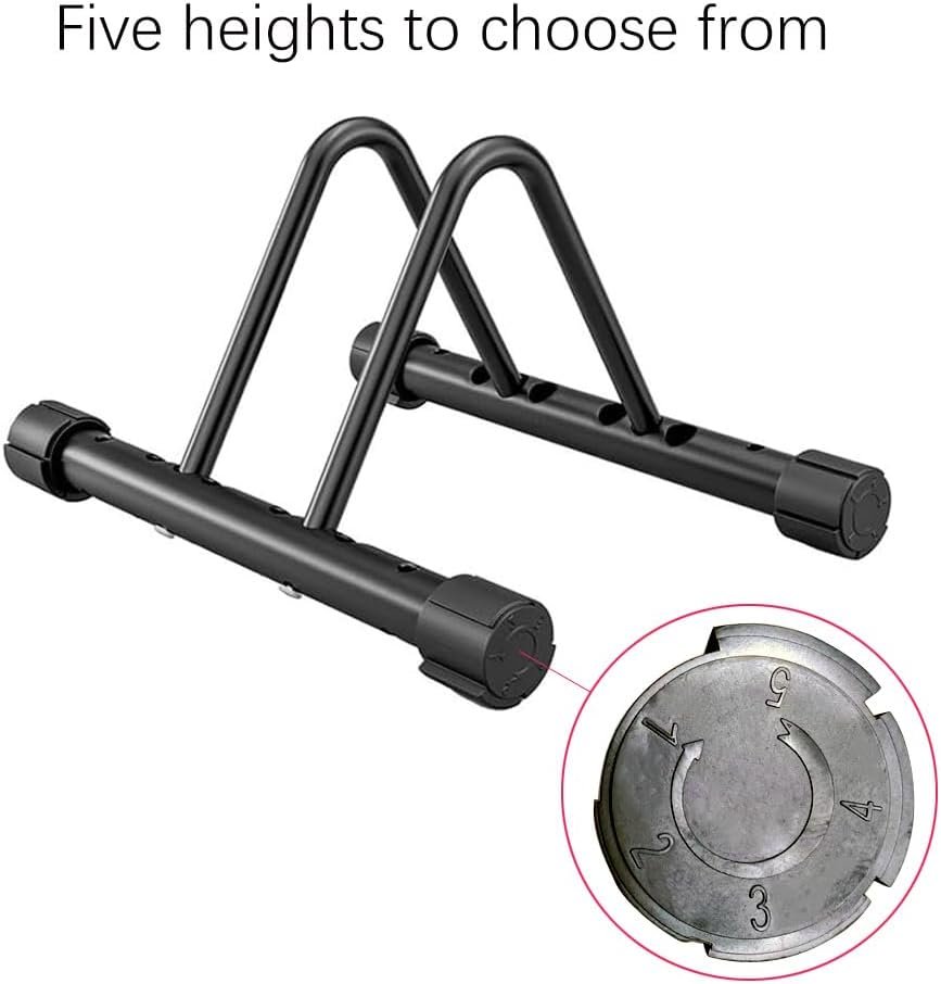 Adjustable Bike Rack Stand for Road, Mountain & Electric Bikes | Steel Tire Holder with Width & Height Settings | Indoor Outdoor Floor Parking Storage | Fits 3cm to 12cm Tires - Image 6