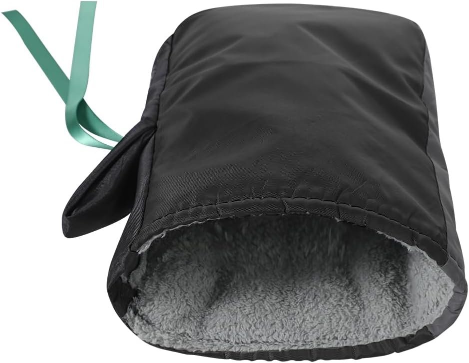 Motorcycle Handlebar Muffs Bike Gloves Waterproof Bike Motorbike Handlebar Gloves Windproof Winter Cycling Scooter Gloves Thick Fleece Thermal Motorbike Handle Hand Warmer Guard with Reflective Strip - Image 5