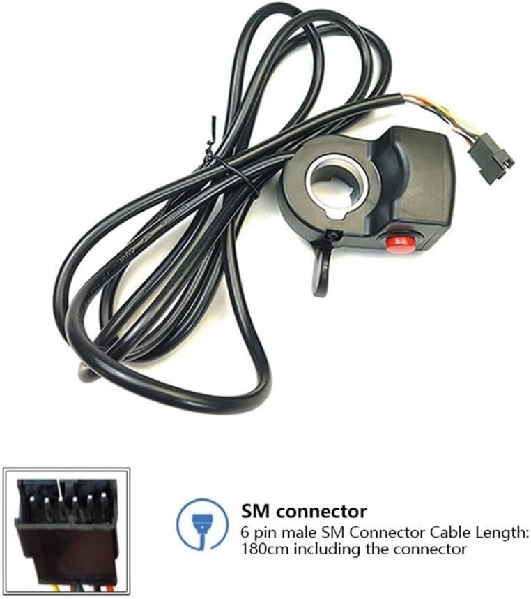 24V-48V Electric Bike Scooter Speed Control LED Thumb Throttle with for battery Indicator Self-Lock Switch for E-bike 6 Pin Connector(36V) - Image 4