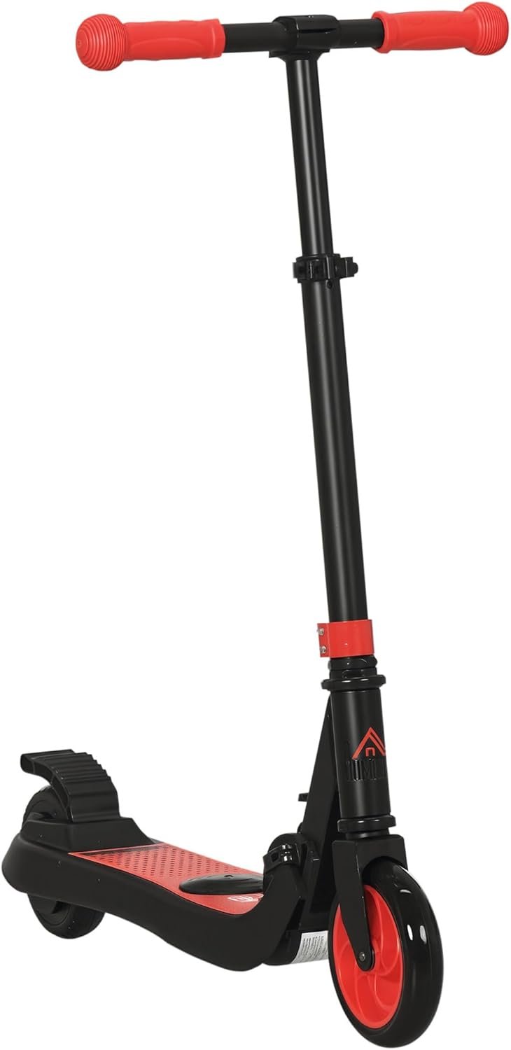 HOMCOM Electric Scooter for Kids, Foldable Electric Scooter for Age 6+, with Adjustable Height, Rear Brake, Up to 8 KM/H, Maximum Range 6 KM, 5kg Lightweight
