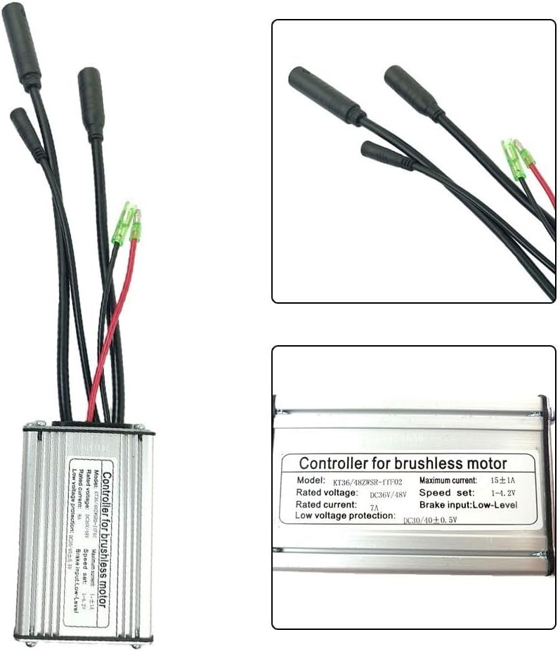 36V 48V KT-15A Electric Bike Controller Waterproof System for 250W 350W Brushless Motor For E-Bike Bicycle With 9-Pin Motor Connector Speed Control System Aluminum Housing - Image 2