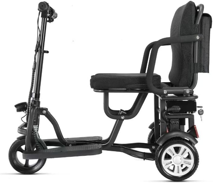 Foldable Electric Mobility Scooter, Folding 3 Wheel Travel Scooter, 24V 250W Motor, 24V 12AH Removable Battery, Suspension, Powerful Motor to Climb Hills, Electromagnetic Break, Upgraded Model. - Image 3