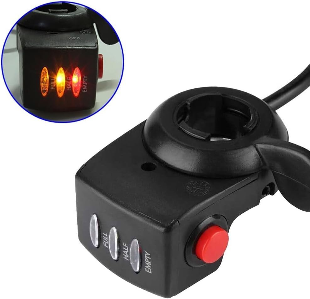 24V-48V Electric Bike Scooter Speed Control LED Thumb Throttle with for battery Indicator Self-Lock Switch for E-bike 6 Pin Connector(36V) - Image 8