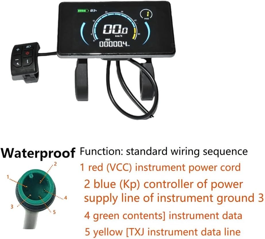 Electric Bike Colorful 808 LCD Display Meter 24V-72V Waterproof Connection Plug Ebike Intelligent Display - Image 5