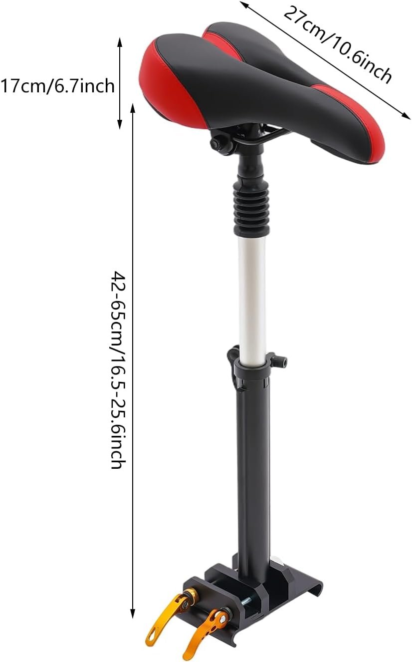 Adjustable Electric Scooter Seat for Adults - Fits 14-15.2 Wide Curved-Edge Scooters, Ergonomic PU Cushion, Sturdy Aluminum Rod, Tool-Free Installation, Height Adjustable, Durable & Comfortable - Image 4