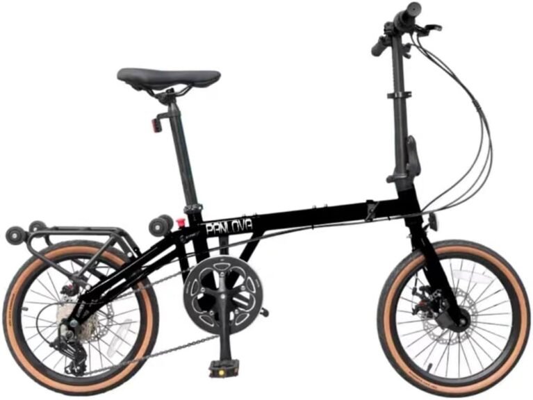 ECOSMO 16" New Unique Lightweight Alloy Folding Bicycle Bike with Dual Disc, 6 Speeds -16AF03BL