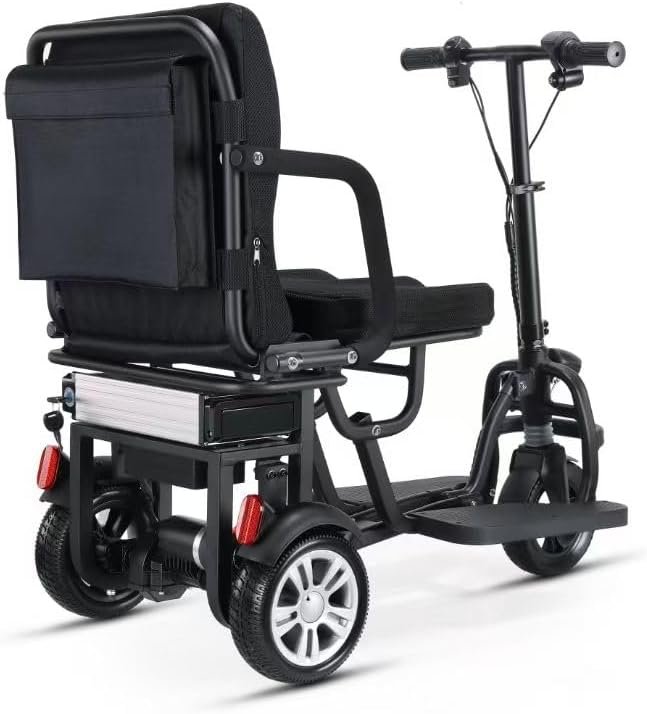 Foldable Electric Mobility Scooter, Folding 3 Wheel Travel Scooter, 24V 250W Motor, 24V 12AH Removable Battery, Suspension, Powerful Motor to Climb Hills, Electromagnetic Break, Upgraded Model. - Image 4