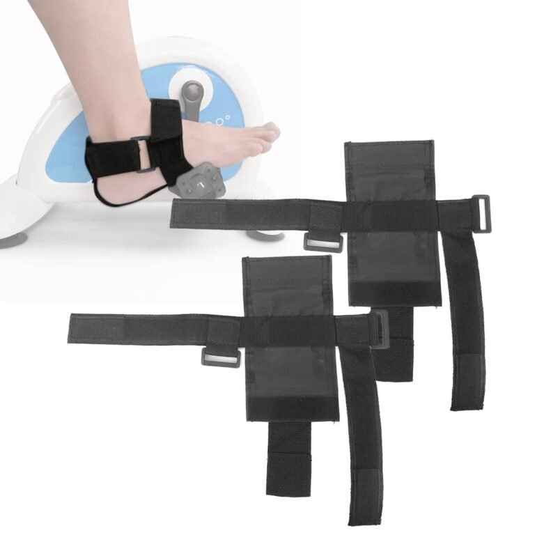MESINURS Under Desk Bike Pedal Straps - Bicycle Foot Fixed Brace for Elderly & Disabled Stroke Patient Leg Training, 2 PCS