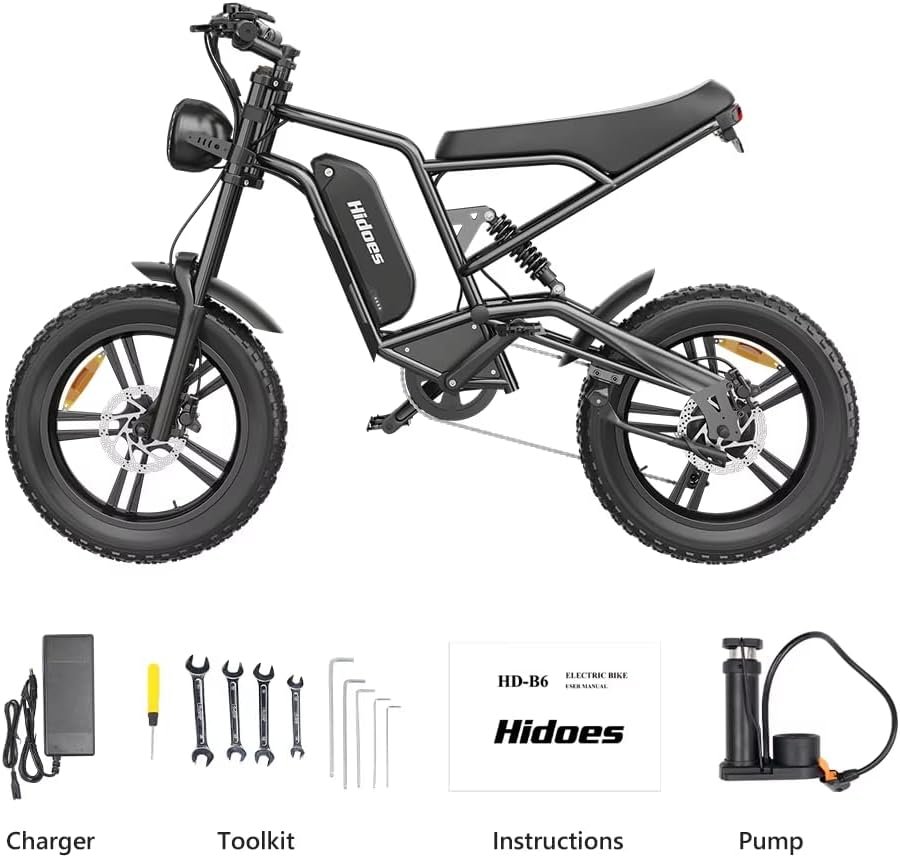 iENYRID Electric Bike for Adults, Fat Tire Hidoes B6 25KM/H Electric Bike Bicycles 15.6Ah Removable Battery E Bikes for Adults Electric Mountain Bike for Men - Image 10