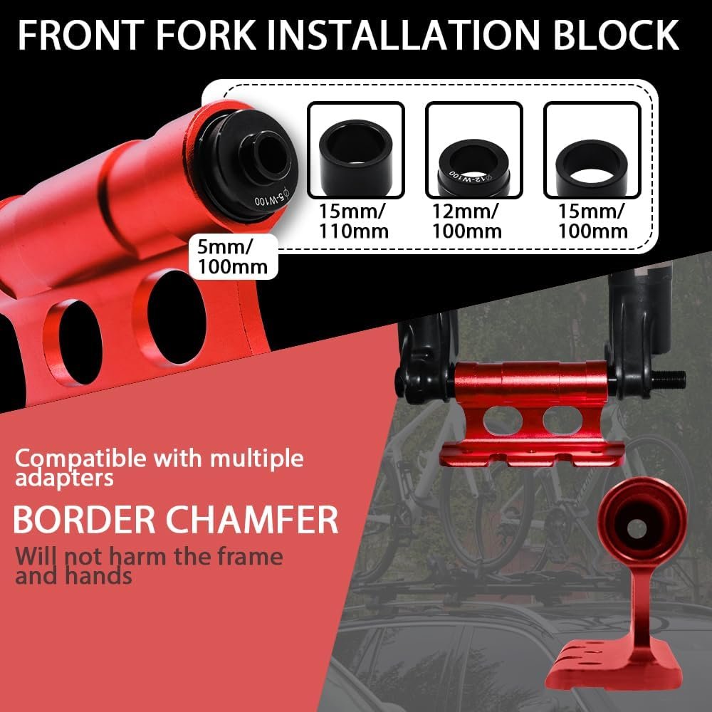 Bicycle roof mounting bracket set, Bike Roof Rack for Cars, SUVs & Vans - Heavy-Duty Aluminum Foldable Bike Carrier, Fits 2-3 Bikes, Easy to Install, Waterproof & Anti-Theft Design - Image 5