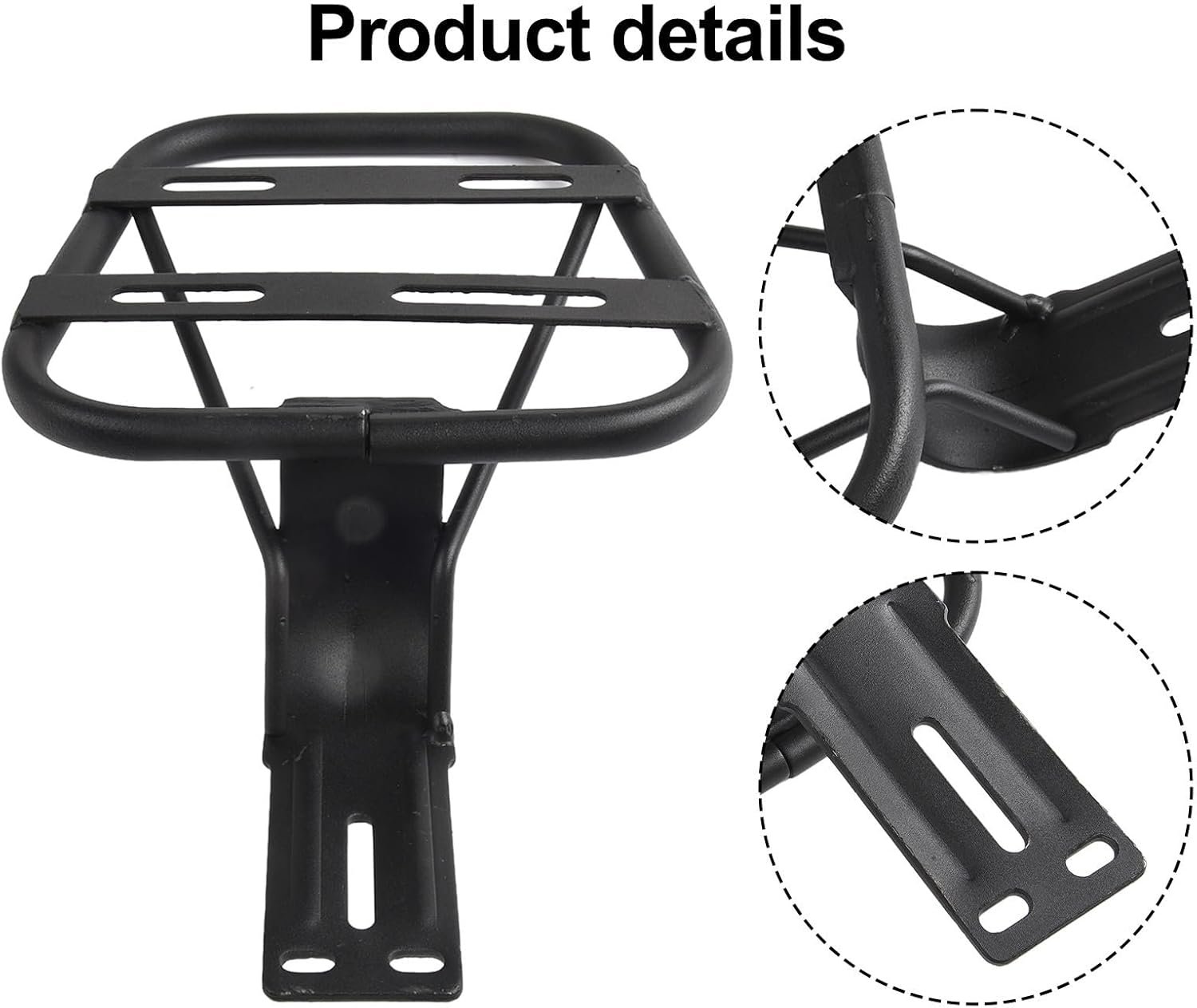 BlissfulAbode Bicycle Rear Rack Electric Bike Cargo Carrier Heavy Duty Steel Frame Mount Luggage Holder Storage Shelf Support Stand For Mountain Road Commuter E-Bikes Black 24.5x18.5x16.5CM - Image 3