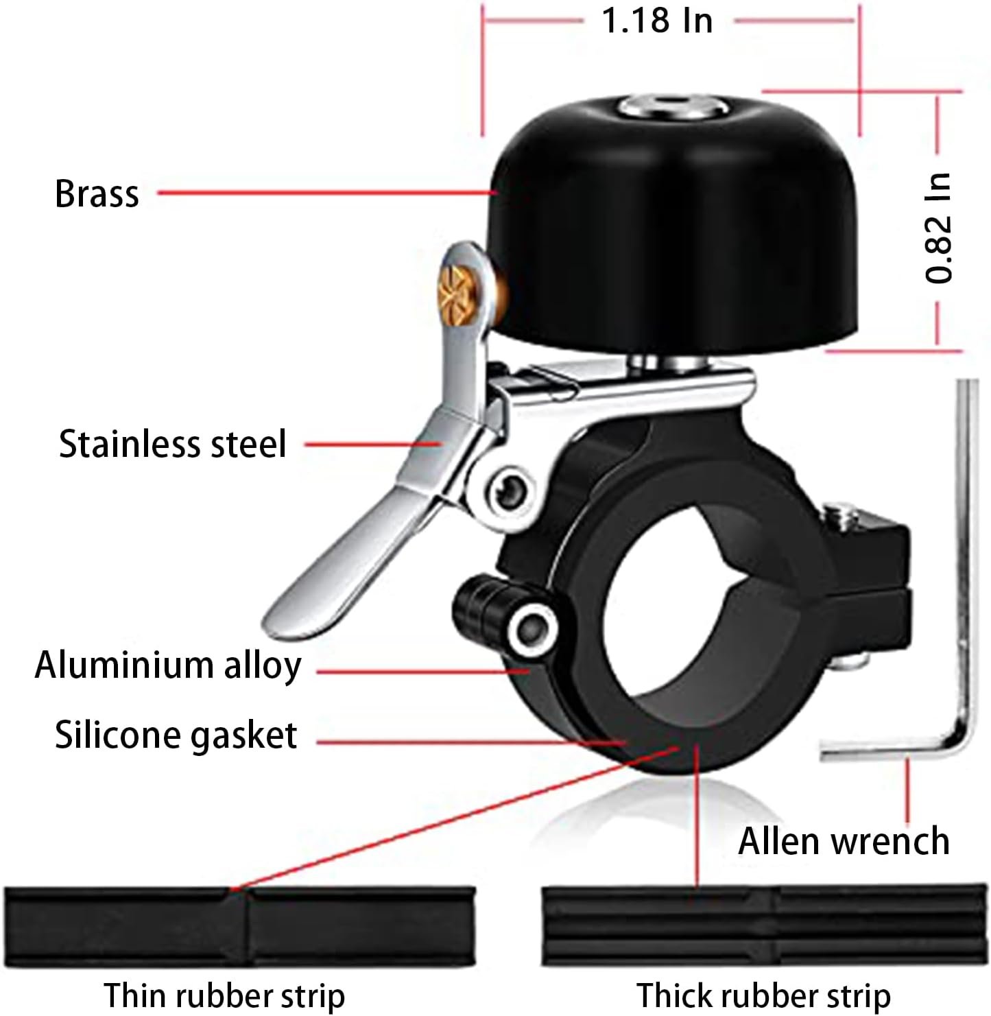 Greallthy Bike Bell, Bike Bells Adults Kids, Full-Metal Bike Bell for 22.2-31.8mm Bicycle Handlebars, 80DB Bicycle Bell, Bicycle Bell 7 Colors. - Image 4