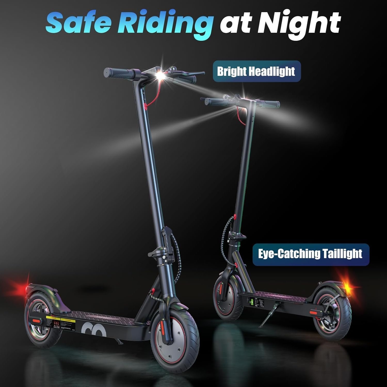 Electric Scooter,34KM Range 350W Motor Electric Scooter Adults with 8.5" Pneumatic Tires,42V 7.8Ah Battery,3 Speed Modes,Rear Disc + Electronic Brakes,120KG Load, APP Control - Image 5