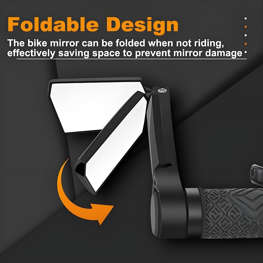 2 Pack Bike Mirrors, 360° Adjustable Foldable Bicycle Rear View Mirrors, Rearview Bicycle Mirror Handlebar Mount, Fits for Mountain Bikes, E-bikes, Bicycles, Scooter - Image 7