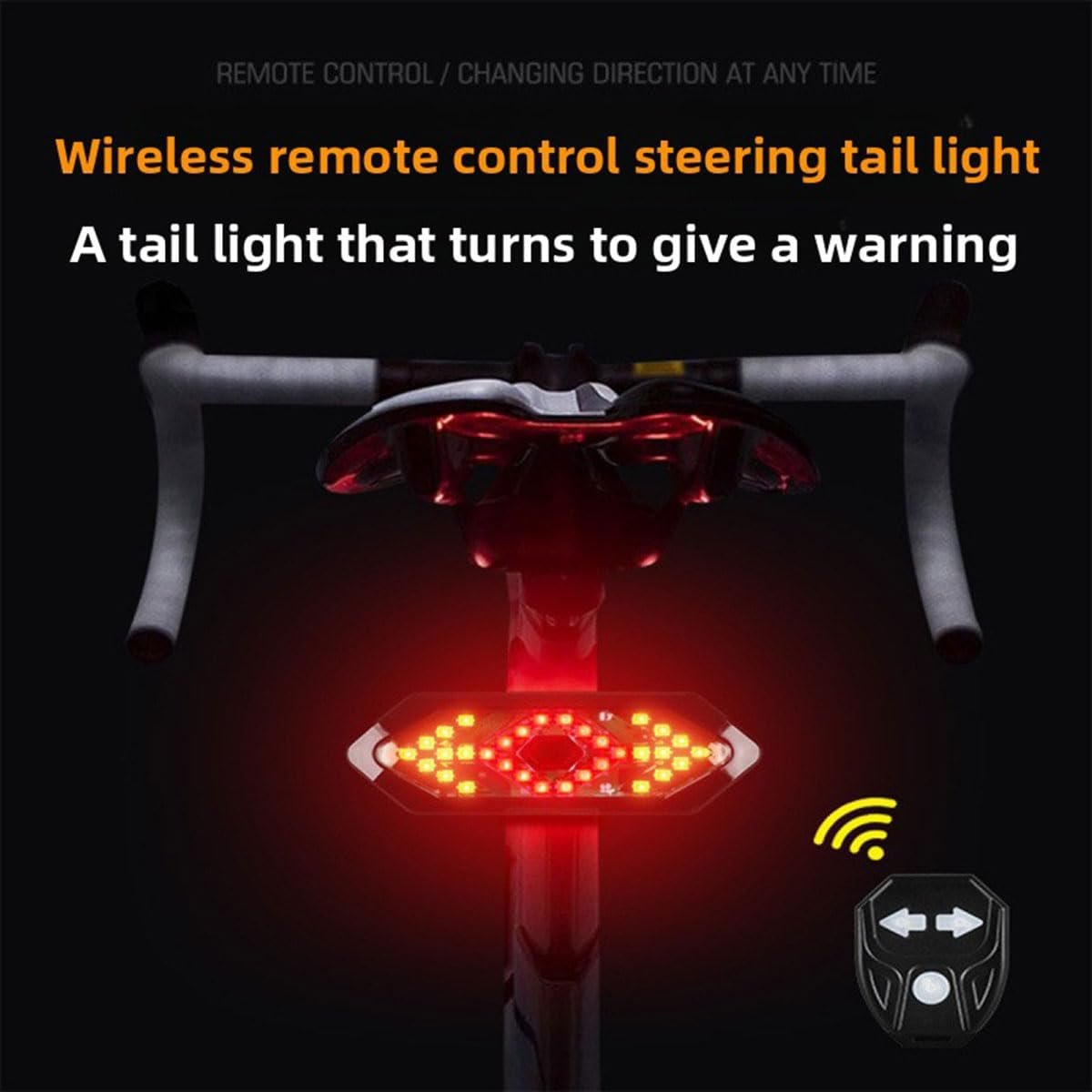 Bike Lights Back Rear Light with Horn USB Rechargeable Bike Indicator Safety Warning Bicycle Lights Remote Electric Scooter Turn Signals for All Mountain Road Cycle - Image 3