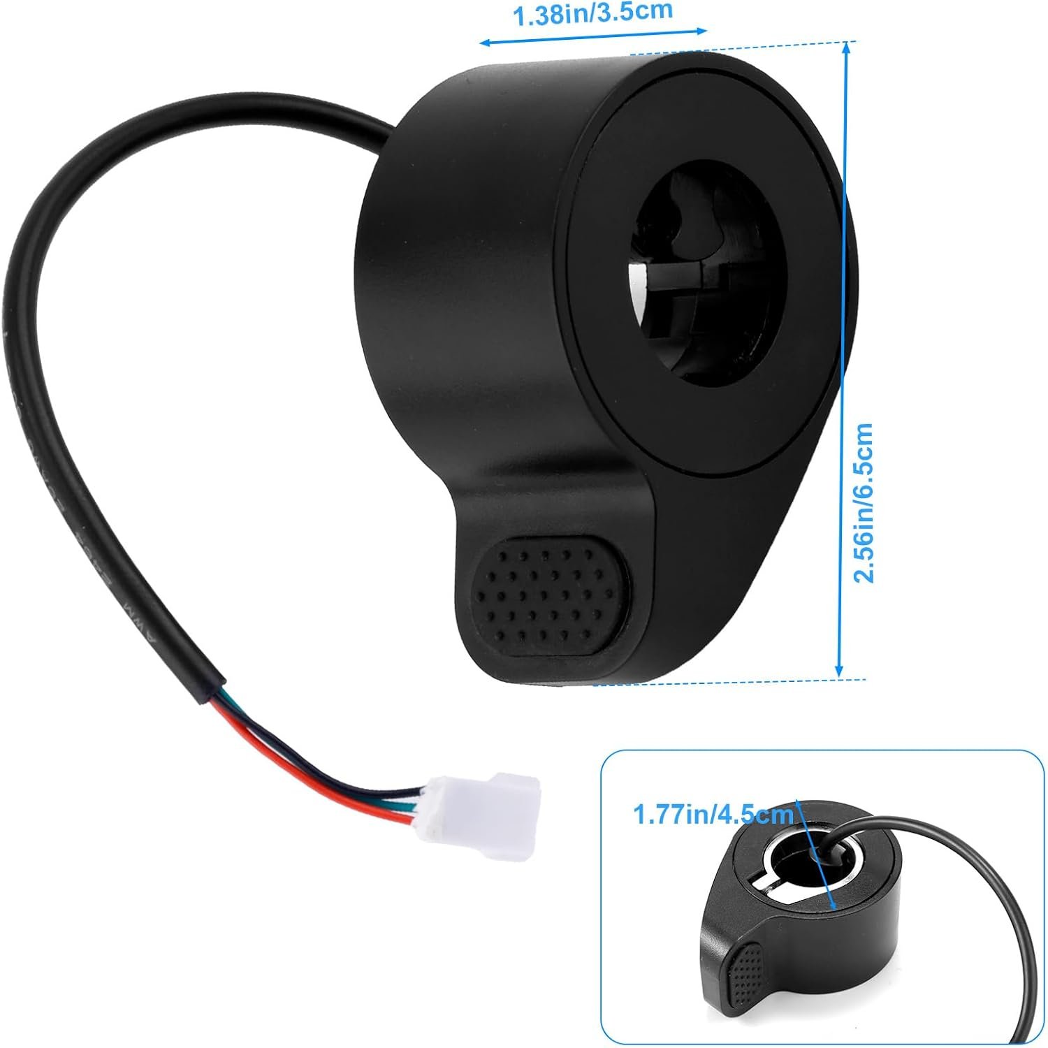 Electric Scooter Throttle Compatible with GOTRAX GXL V2, 2.56x1.77x1.38in/6.5x4.5x3.5cm ABS Material Electric Scooter Thumb Throttle Replacement Parts Accessories (Black) - Image 2