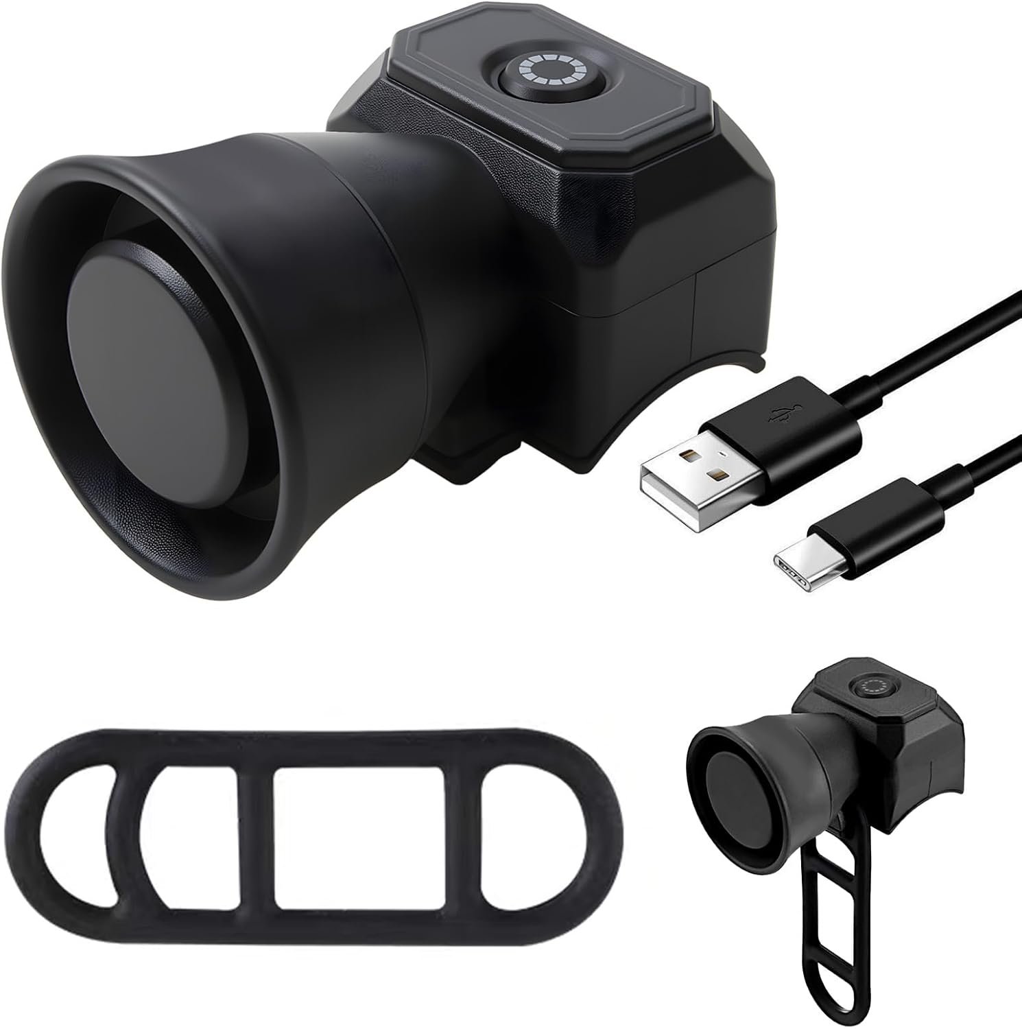 Bike Horn Loud Bicycle Bell with 5 Sound Modes, USB Rechargeable Bicycle Horn Bike Bell Handlebar Mount Ipx4 Waterproof for Road Bikes Mountain Racing Bikes - Image 6