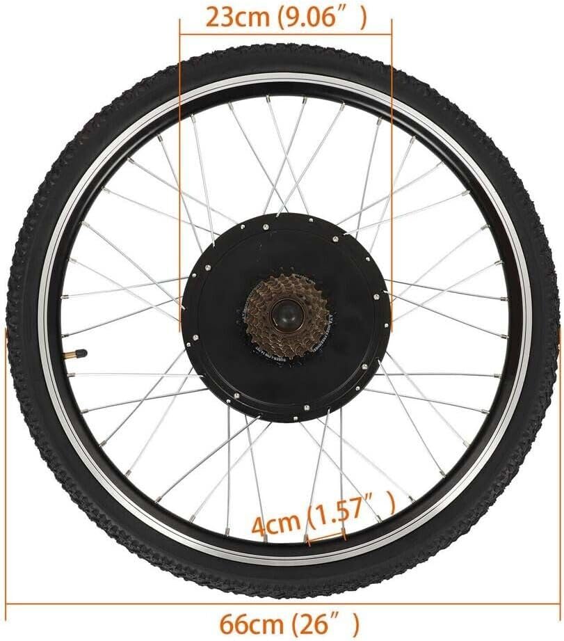 48V 1500W Electric Bike Conversion Kit - 26" Rear Wheel E-Bike Motor Kit with Hub, Perfect for Bicycle to Electric Conversion - Image 3
