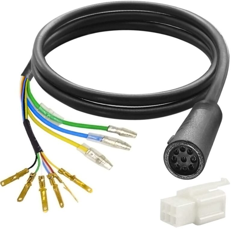 9 Pin Wheel Hub Motor Cable, E-bike Motor Hall Sensor Waterproof Extension Cable, 80cm Electric Bike Accessories Convert Cord for Electric Bicycle